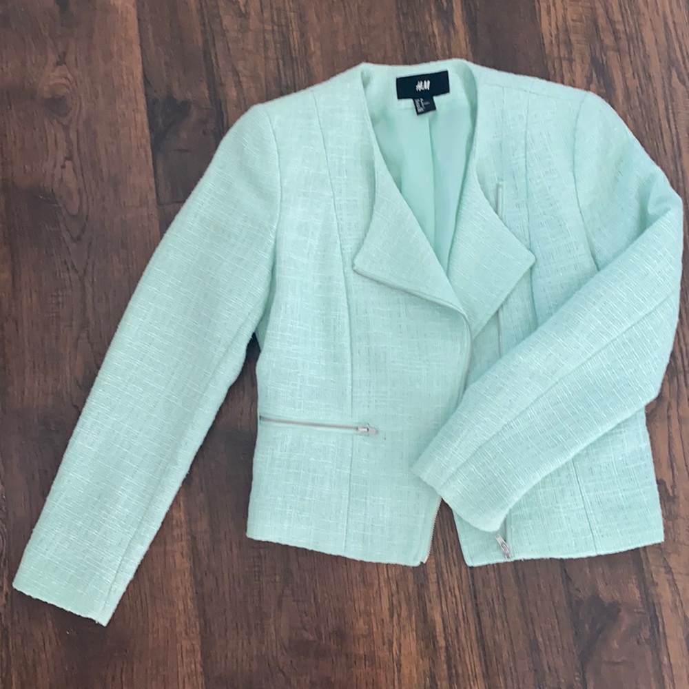 Beautiful mint crop jacket.
